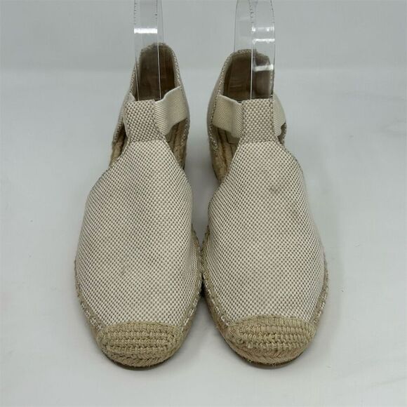 Tory Burch Women's White Cream Espadrille Wedge Sandals Size 9 Summer Casual - Picture 4 of 12